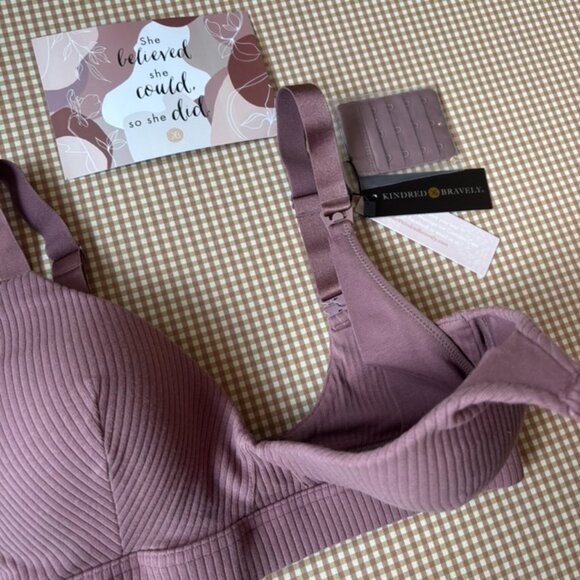 Kindred Bravely SMALL Bra Mauve Simply Sublime Nursing Wireless Back Closure - Picture 10 of 11